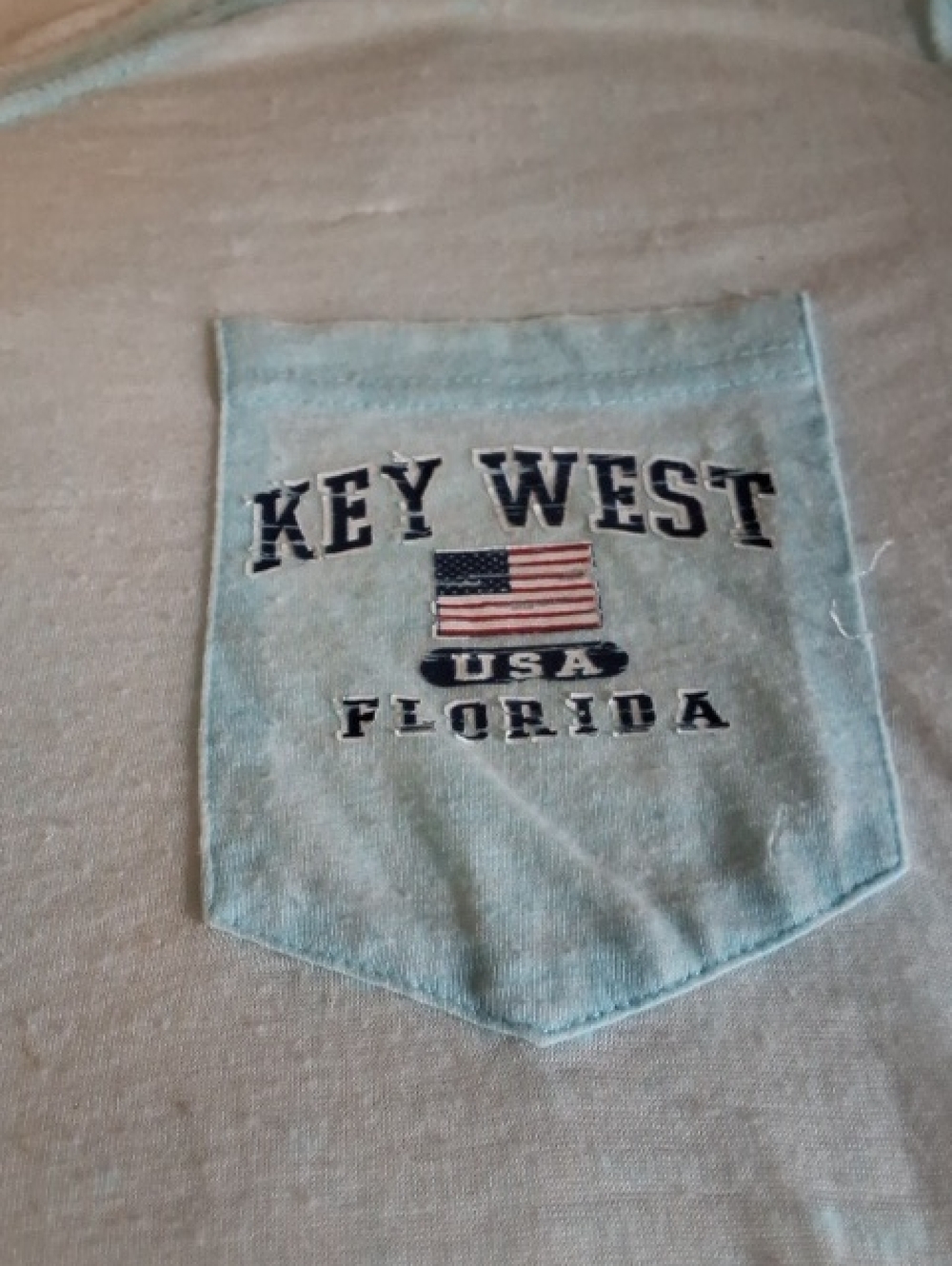 Key West USA Florida Pocket Tee - Light Blue